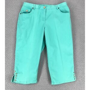 Ruby Rd Pedal Pusher Capri Pants Women Size 8P Embellished Green
